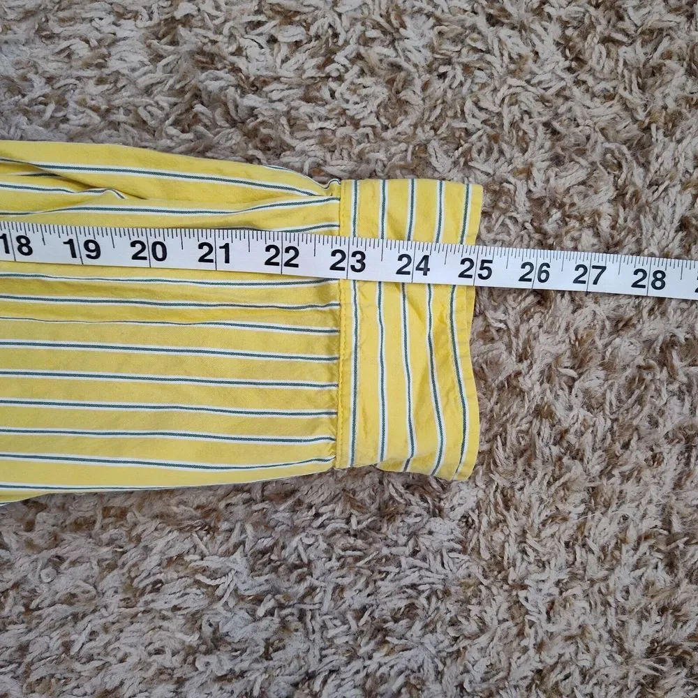 Ralph Lauren Polo Jeans Co Men Size XL Striped Long Sleeve Button‎ Up Yellow